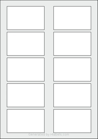AALabels® AAFP10 template with 10 rectangular 80 x 50 millimeter labels per sheet, on A4-size adhesive blank label sheets.