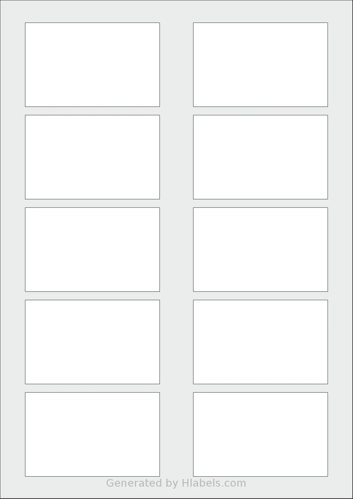 AALabels® AAFP10 template with 10 rectangular 80 x 50 millimeter labels per sheet, on A4-size adhesive blank label sheets.