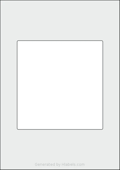 AALabels® AAG001 template with 1 rectangular 150 x 155 millimeter labels per sheet, on A4-size adhesive blank label sheets.