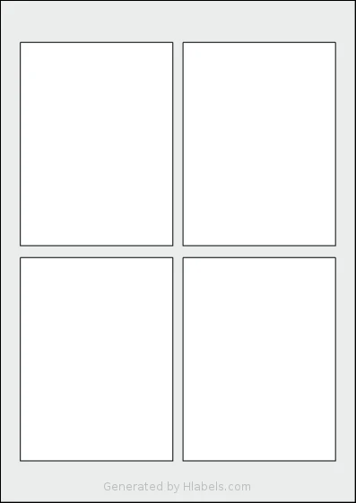 AALabels® AAG004 template with 4 rectangular 90 x 120 millimeter labels per sheet, on A4-size adhesive blank label sheets.