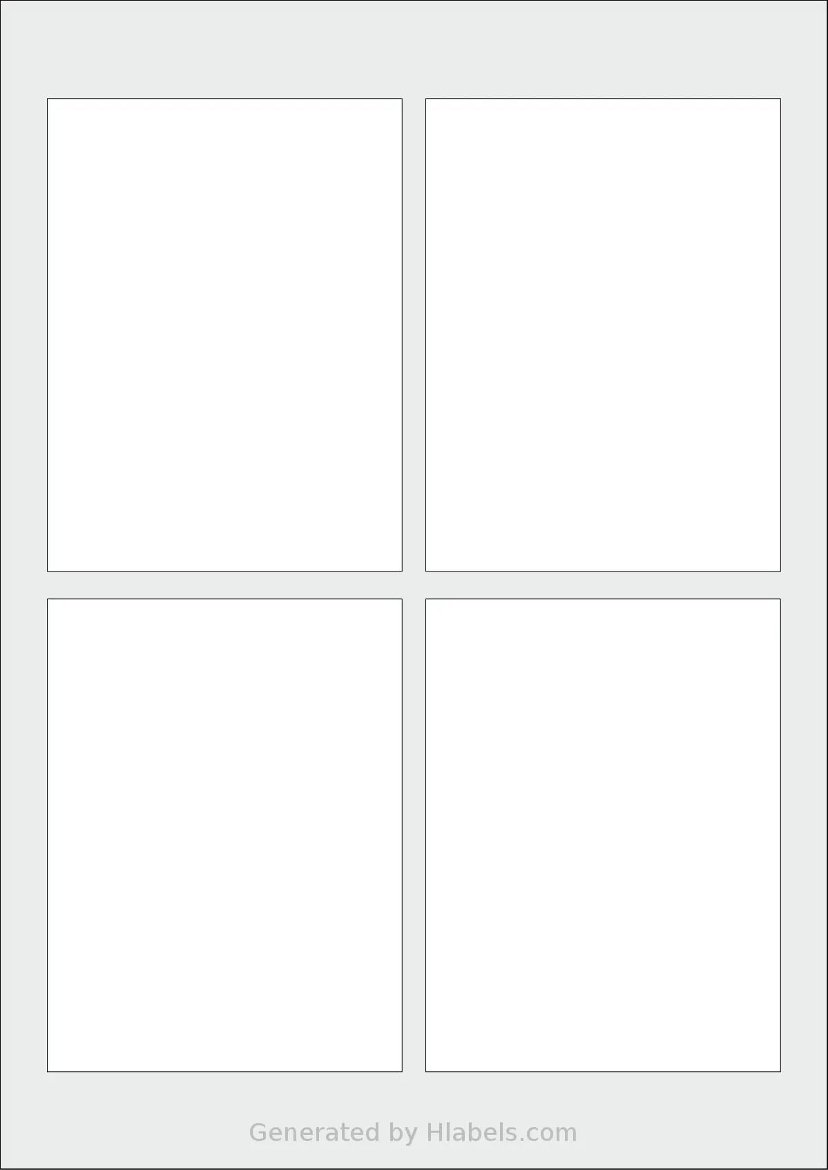 AALabels® AAG004 template with 4 rectangular 90 x 120 millimeter labels per sheet, on A4-size adhesive blank label sheets.
