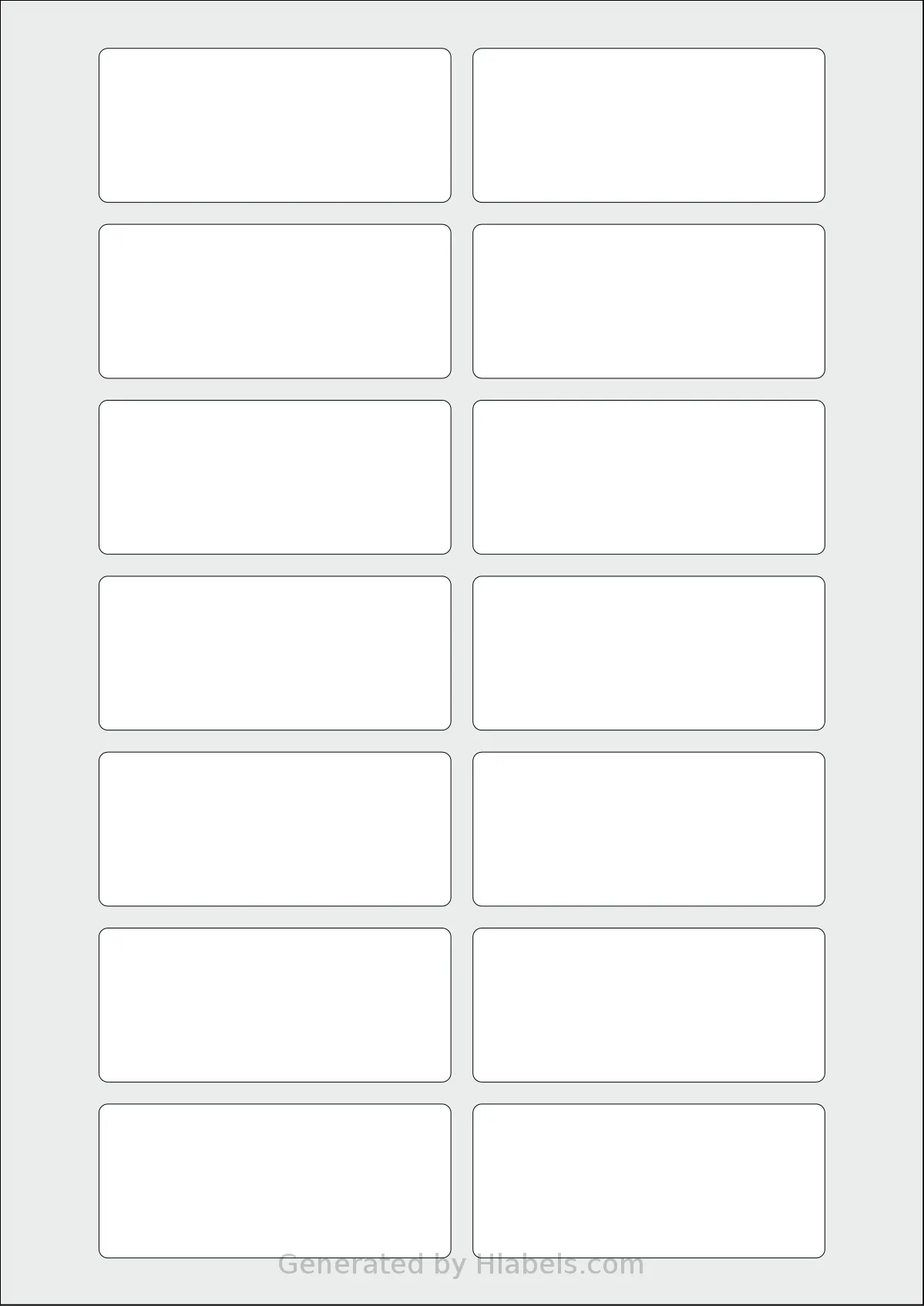 AALabels® AAG014 template with 14 rectangular 80 x 35 millimeter labels per sheet, on A4-size adhesive blank label sheets.