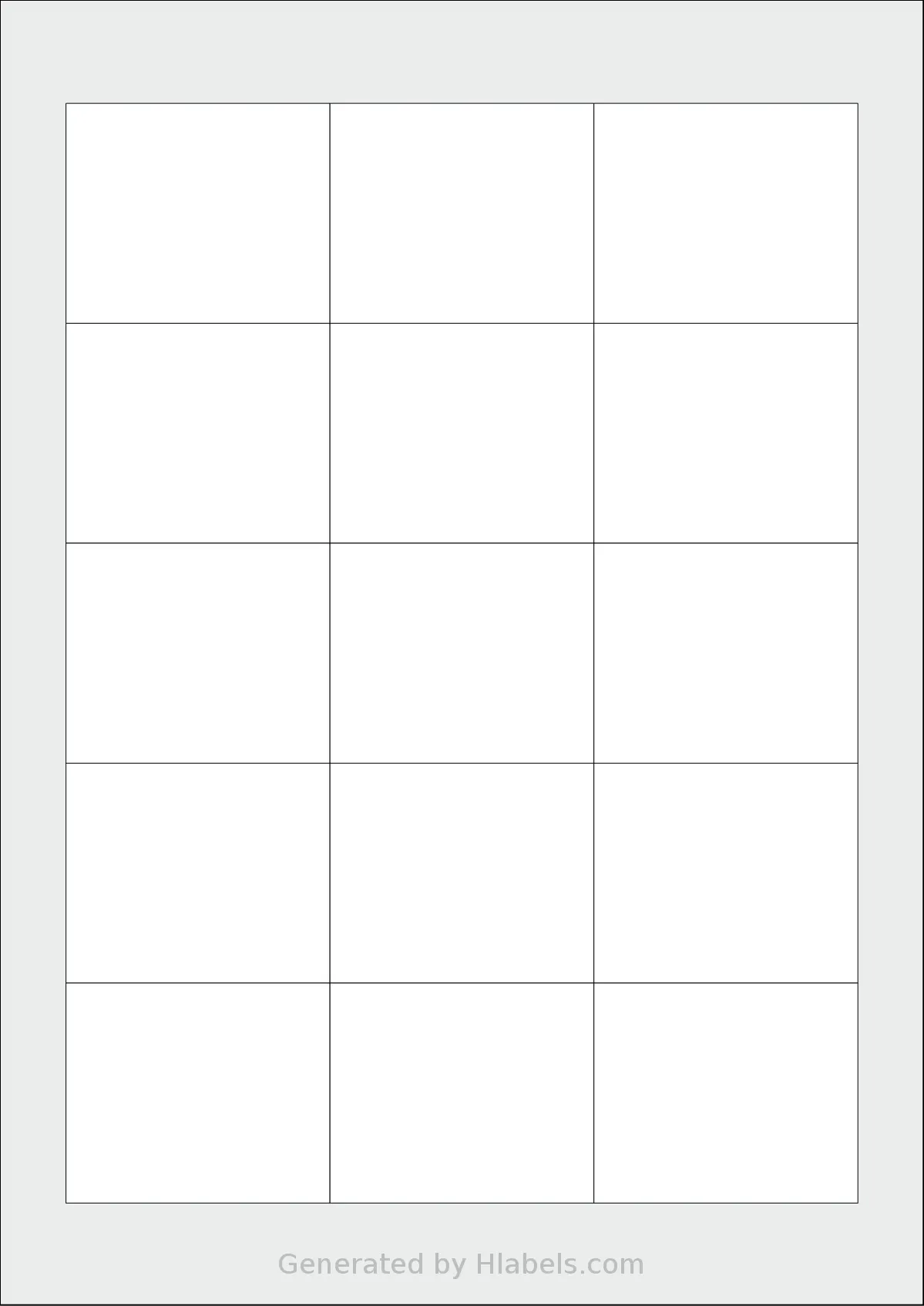 AALabels® AAG015 template with 15 rectangular 60 x 50 millimeter labels per sheet, on A4-size adhesive blank label sheets.
