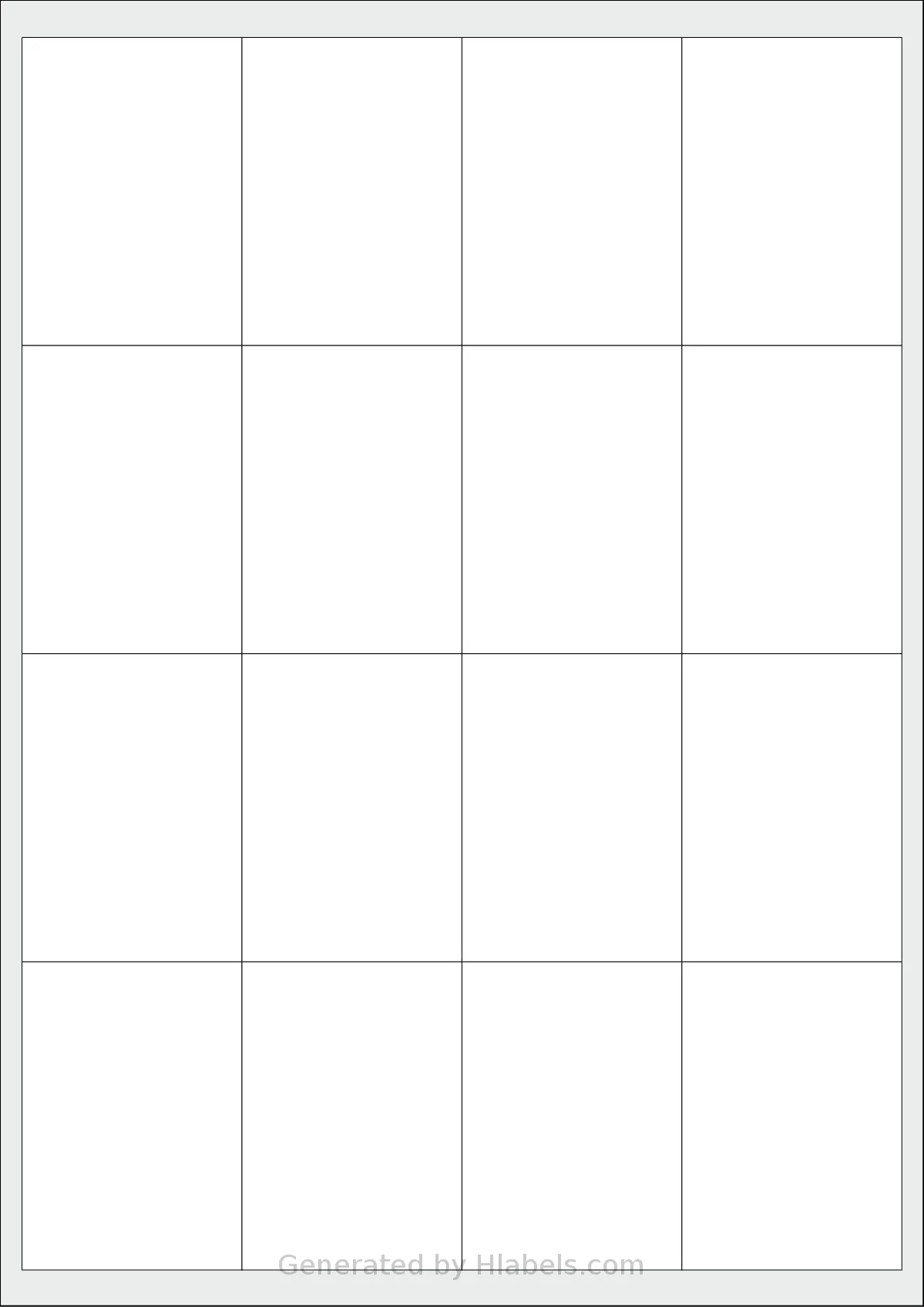 AALabels® AAG016 template with 16 rectangular 50 x 70 millimeter labels per sheet, on A4-size adhesive blank label sheets.