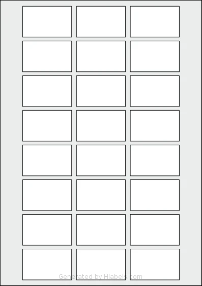 AALabels® AAG024 template with 24 rectangular 51 x 32 millimeter labels per sheet, on A4-size adhesive blank label sheets.