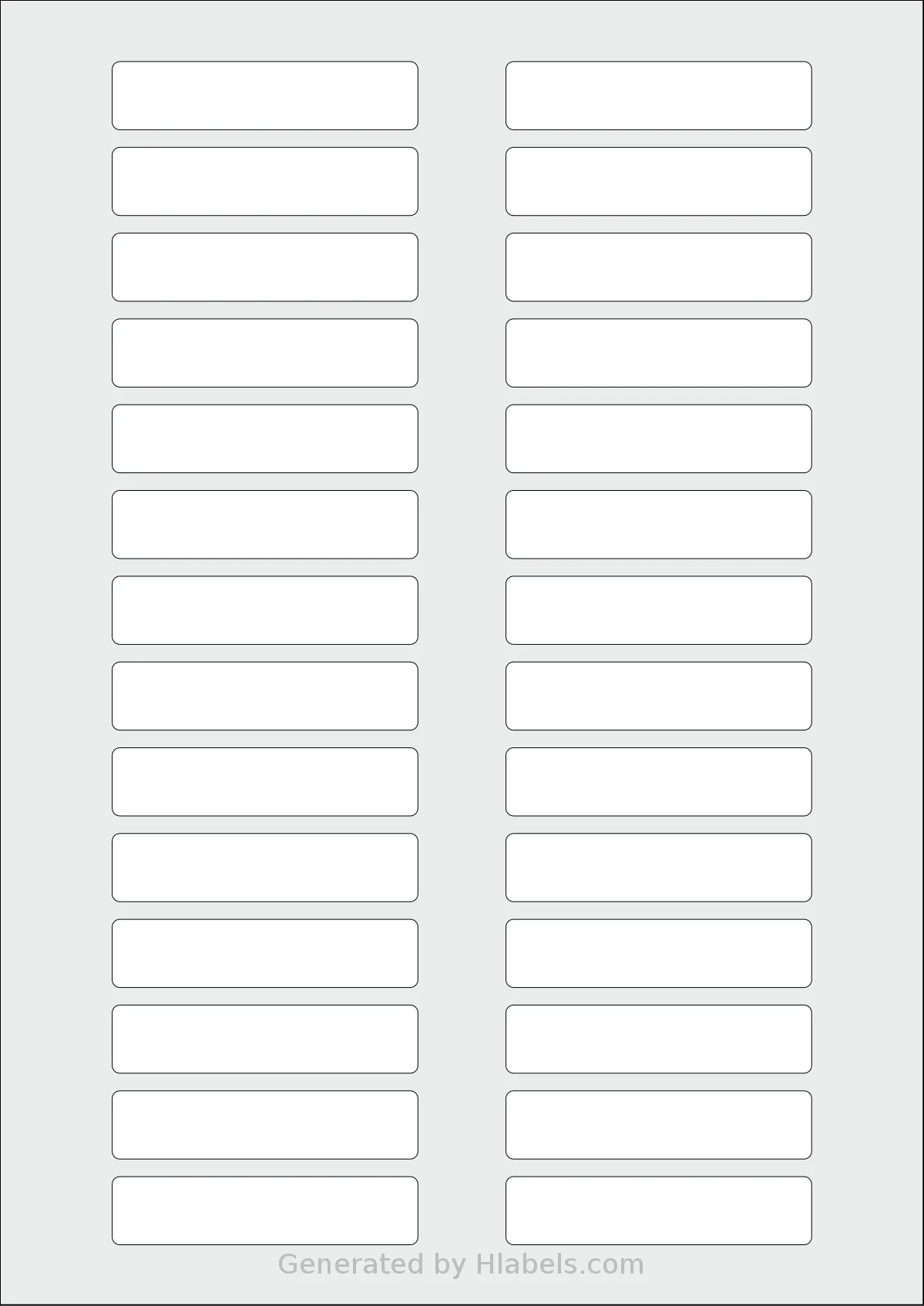 AALabels® AAG028 template with 28 rectangular 69.5 x 15.5 millimeter labels per sheet, on A4-size adhesive blank label sheets.