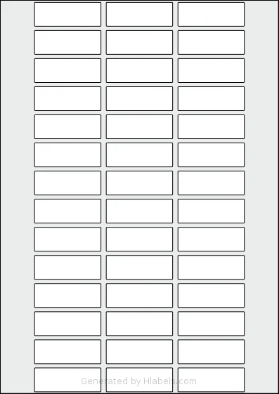 AALabels® AAG042 template with 42 rectangular 50 x 18 millimeter labels per sheet, on A4-size adhesive blank label sheets.