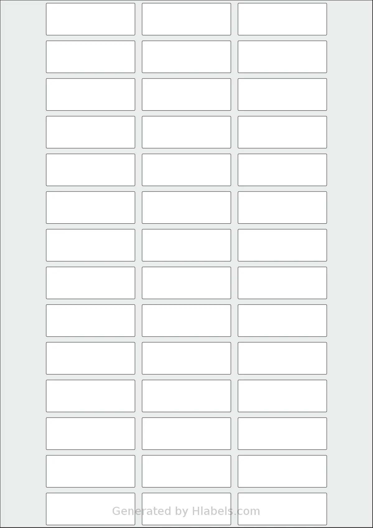 AALabels® AAG042 template with 42 rectangular 50 x 18 millimeter labels per sheet, on A4-size adhesive blank label sheets.