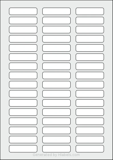 AALabels® AAGG48 template with 48 rectangular 52 x 13 millimeter labels per sheet, on A4-size adhesive blank label sheets.