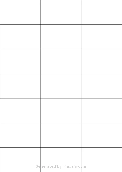 AALabels® AAGT21 template with 21 rectangular 70 x 42.43 millimeter labels per sheet, on A4-size adhesive blank label sheets.