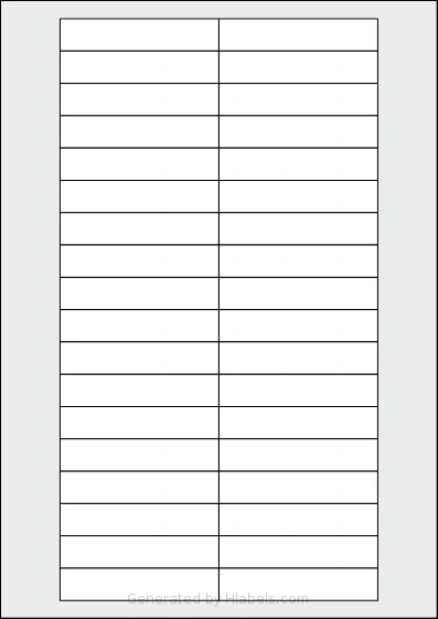 AALabels® AAH036 template with 36 rectangular 76.2 x 15.5 millimeter labels per sheet, on A4-size adhesive blank label sheets.