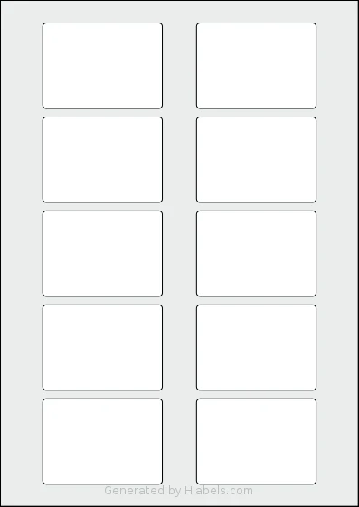 AALabels® AAJ010 Template AALabels® AAJ010 template with 10 rectangular 70 x 50 millimeter labels per sheet, on A4-size adhesive blank label sheets.