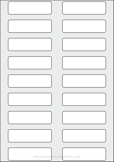AALabels® AAJ018 template with 18 rectangular 80 x 23.2 millimeter labels per sheet, on A4-size adhesive blank label sheets.