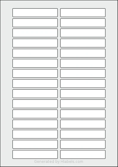 AALabels® AAJ030 template with 30 rectangular 80 x 15 millimeter labels per sheet, on A4-size adhesive blank label sheets.