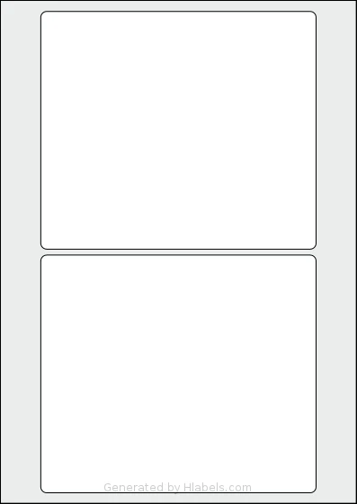 AALabels® AAJC02 template with 2 rectangular 162 x 140 millimeter labels per sheet, on A4-size adhesive blank label sheets.