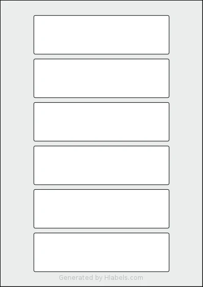 AALabels® AAK006 Template AALabels® AAK006 template with 6 rectangular 140 x 40 millimeter labels per sheet, on A4-size adhesive blank label sheets.