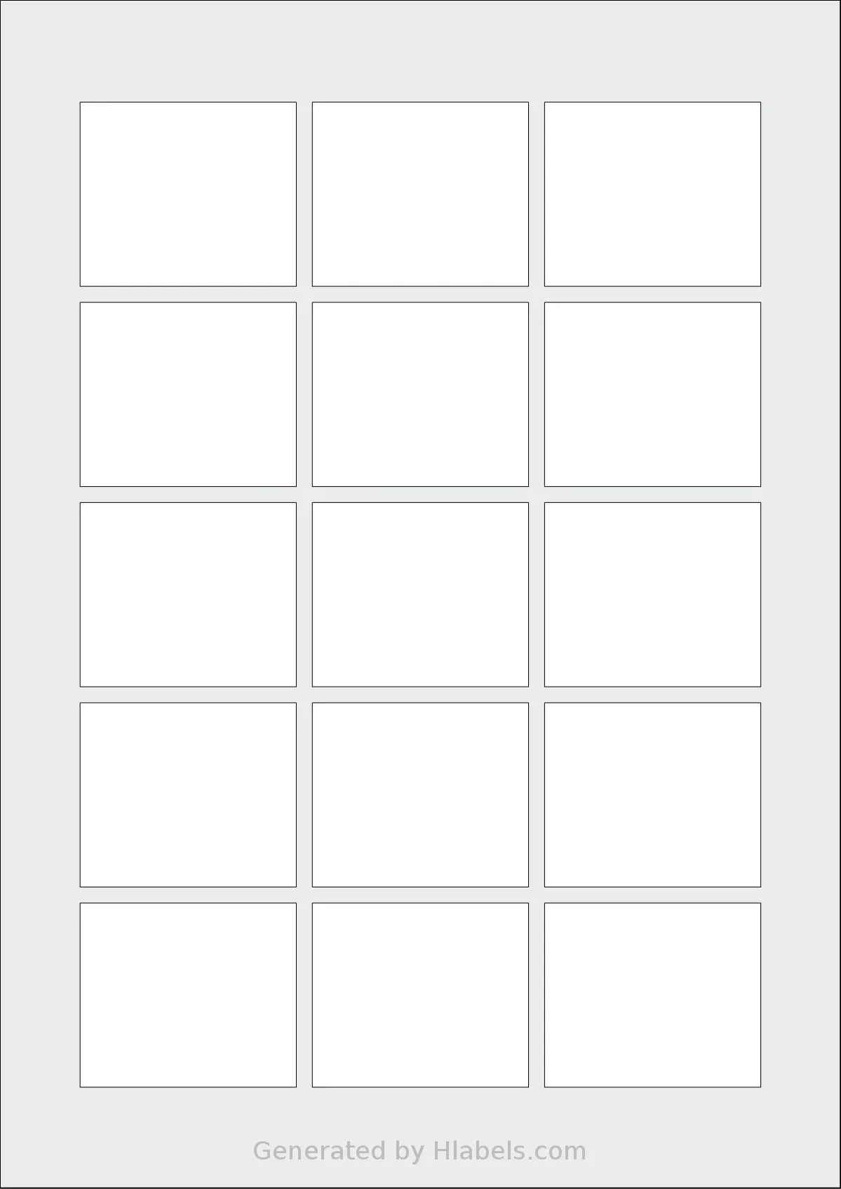 AALabels® AAK015 template with 15 rectangular 54 x 46 millimeter labels per sheet, on A4-size adhesive blank label sheets.