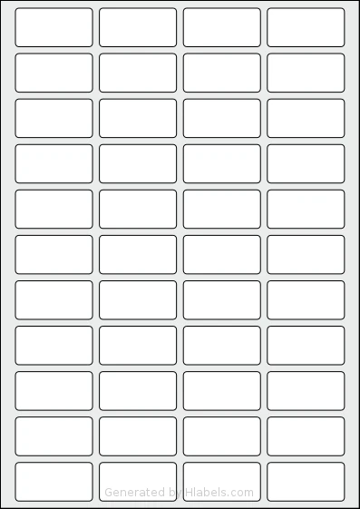 AALabels® AAK044 template with 44 rectangular 45 x 22.5 millimeter labels per sheet, on A4-size adhesive blank label sheets.