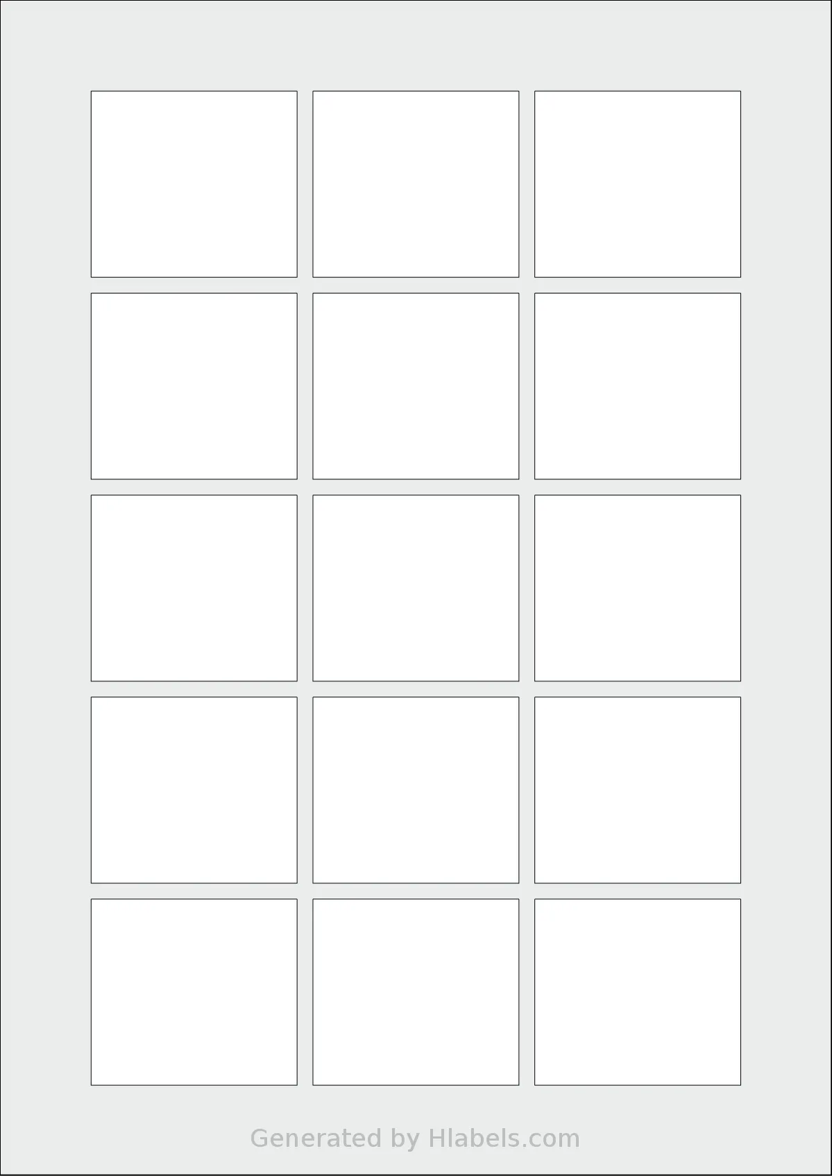 AALabels® AAL015 template with 15 rectangular 52 x 47 millimeter labels per sheet, on A4-size adhesive blank label sheets.