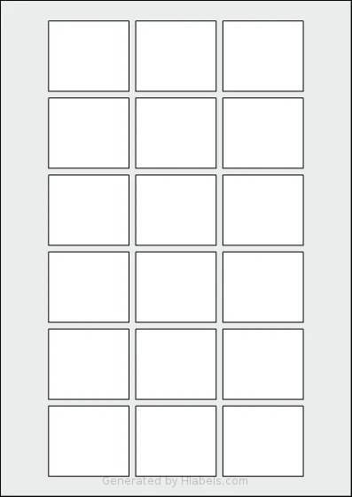 AALabels® AAL018 template with 18 rectangular 48 x 42 millimeter labels per sheet, on A4-size adhesive blank label sheets.