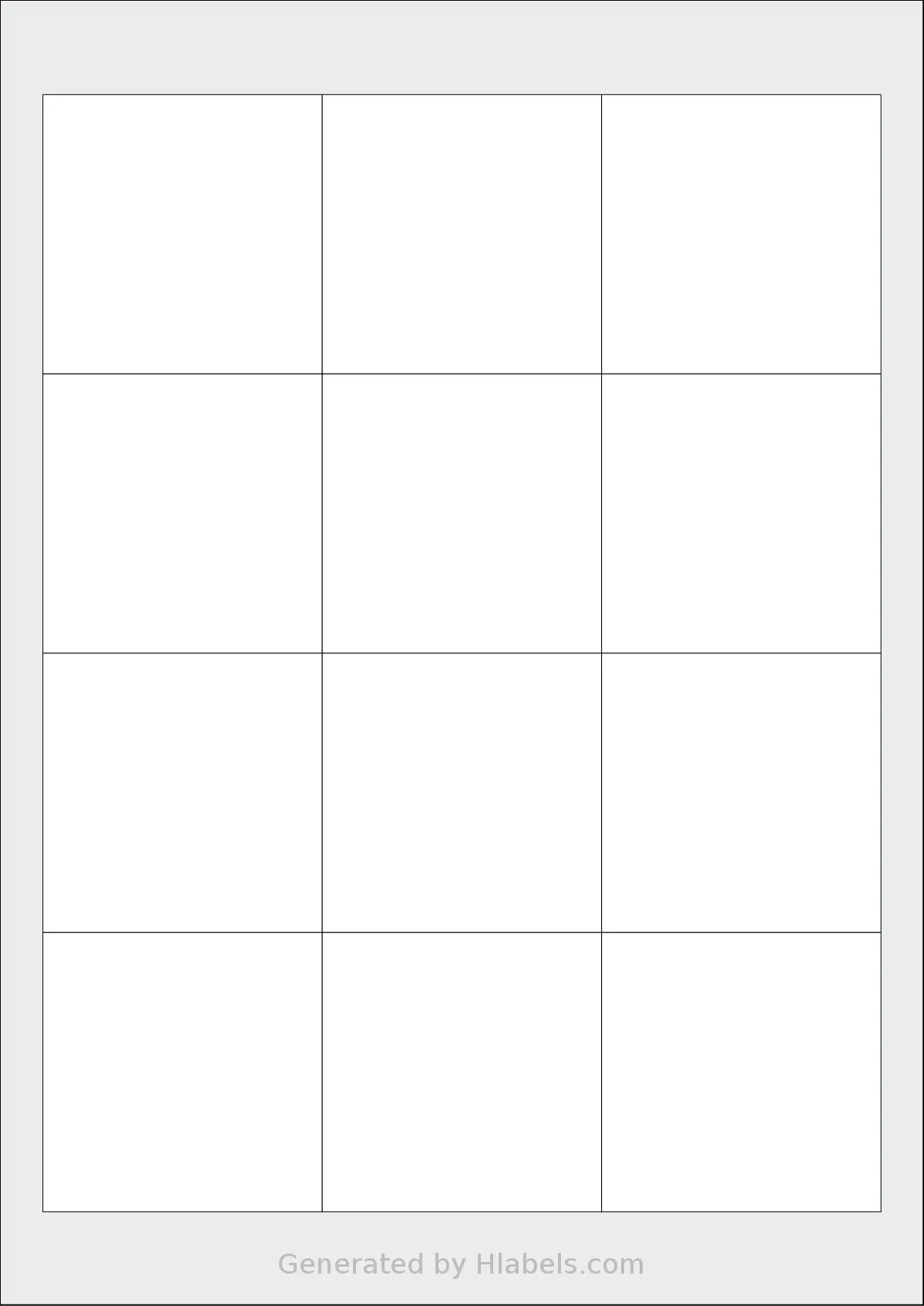 AALabels® AAM012 template with 12 square 63.5 x 63.5 millimeter labels per sheet, on A4-size adhesive blank label sheets.