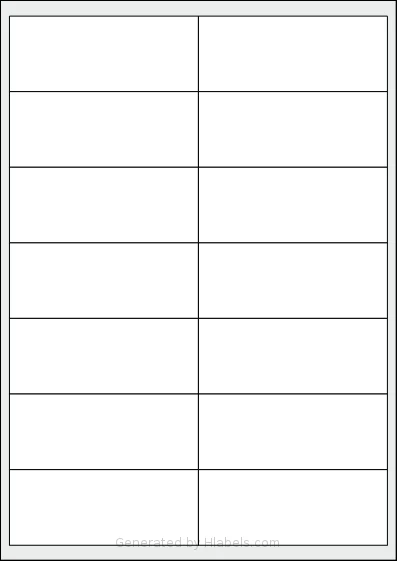 AALabels® AAM014 template with 14 rectangular 100 x 40 millimeter labels per sheet, on A4-size adhesive blank label sheets.