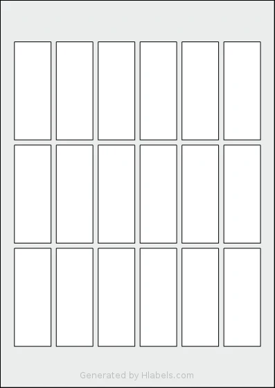 AALabels® AAM018 template with 18 rectangular 28 x 75 millimeter labels per sheet, on A4-size adhesive blank label sheets.