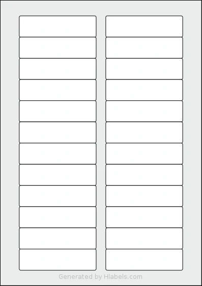 AALabels® AAM024 template with 24 rectangular 80 x 22 millimeter labels per sheet, on A4-size adhesive blank label sheets.