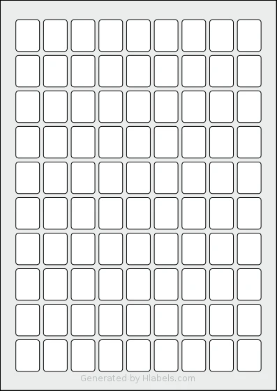 AALabels® AAM090 template with 90 rectangular 18 x 24 millimeter labels per sheet, on A4-size adhesive blank label sheets.