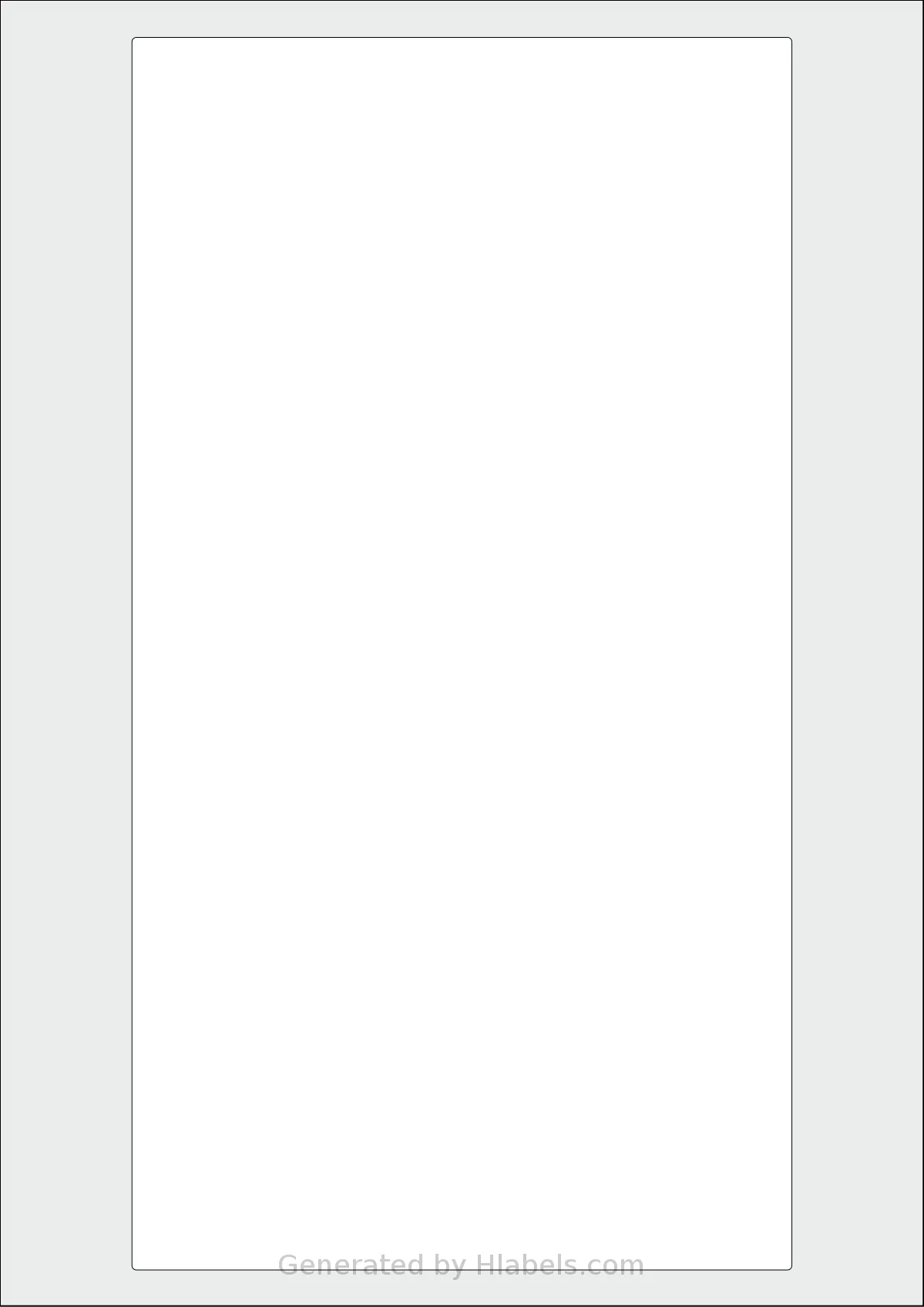 AALabels® AAN001 template with 1 rectangular 150 x 280 millimeter labels per sheet, on A4-size adhesive blank label sheets.
