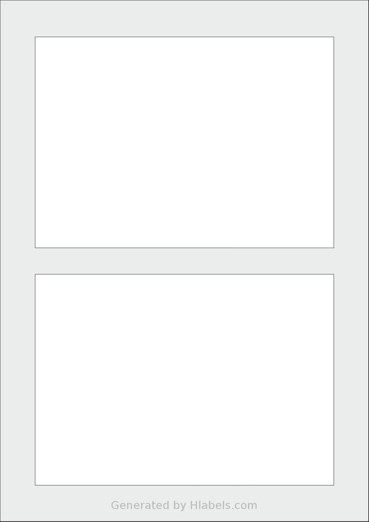AALabels® AAN002 template with 2 rectangular 170 x 120 millimeter labels per sheet, on A4-size adhesive blank label sheets.