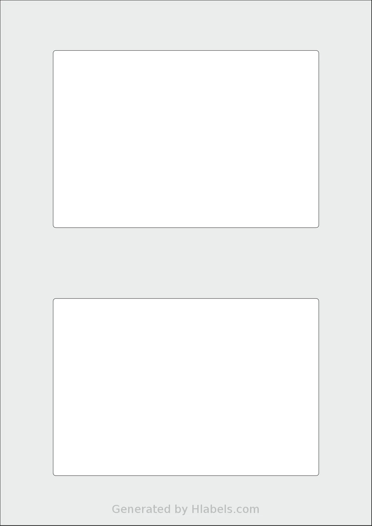 AALabels® AAP002 template with 2 rectangular 150 x 100 millimeter labels per sheet, on A4-size adhesive blank label sheets.