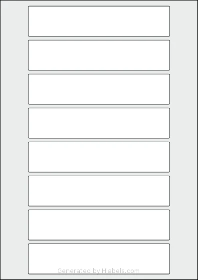 AALabels® AAP008 template with 8 rectangular 150 x 32 millimeter labels per sheet, on A4-size adhesive blank label sheets.