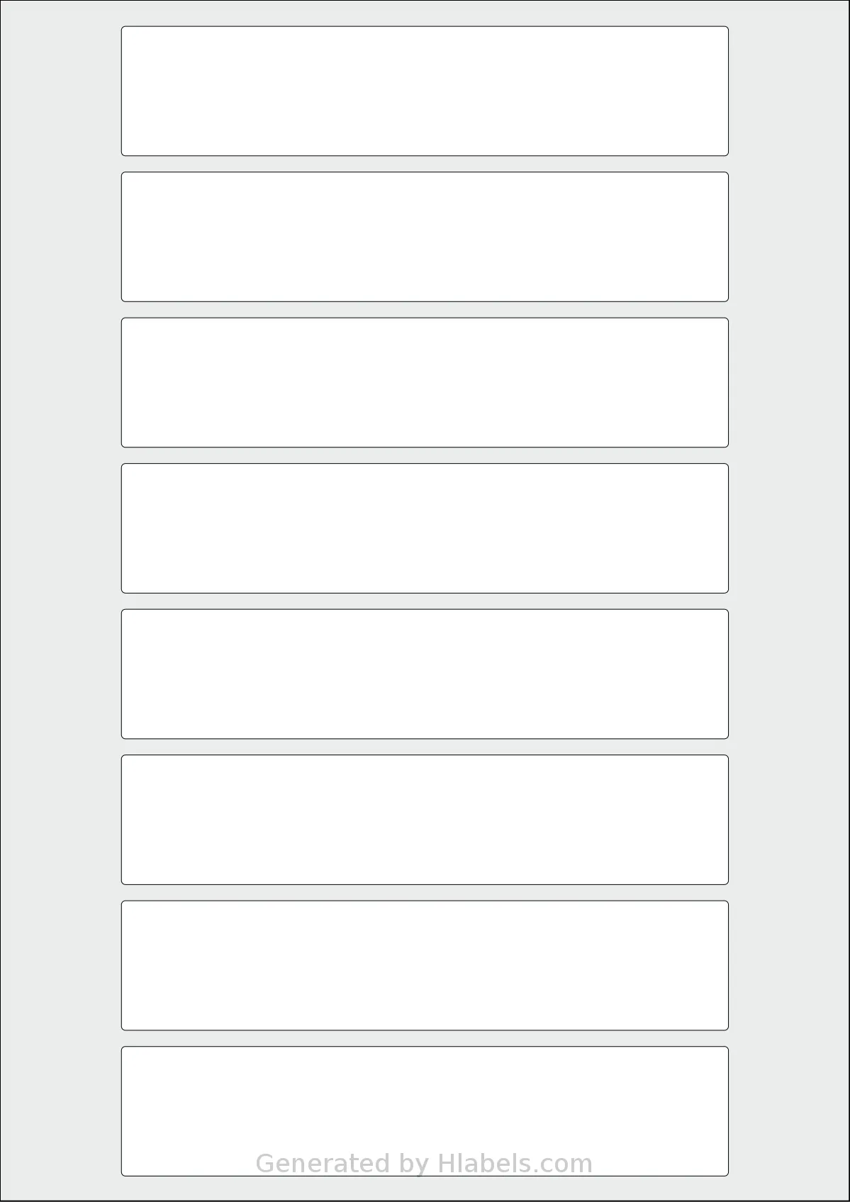 AALabels® AAP008 template with 8 rectangular 150 x 32 millimeter labels per sheet, on A4-size adhesive blank label sheets.