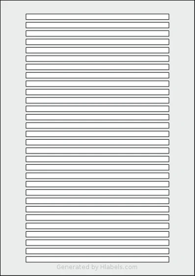 AALabels® AAPD30 template with 30 rectangular 154 x 6 millimeter labels per sheet, on A4-size adhesive blank label sheets.