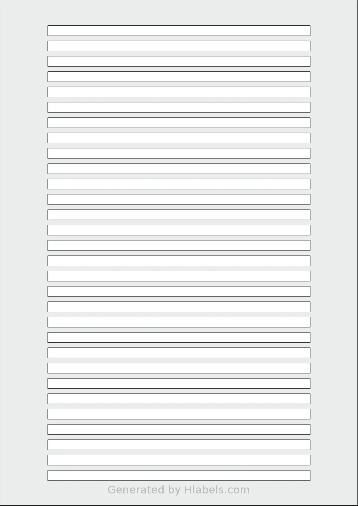 AALabels® AAPD30 template with 30 rectangular 154 x 6 millimeter labels per sheet, on A4-size adhesive blank label sheets.