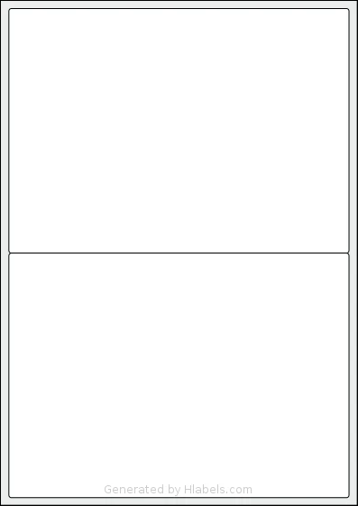 AALabels® AAR002 template with 2 rectangular 199.6 x 143.5 millimeter labels per sheet, on A4-size adhesive blank label sheets.