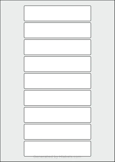 AALabels® AAR009 template with 9 rectangular 122 x 28 millimeter labels per sheet, on A4-size adhesive blank label sheets.