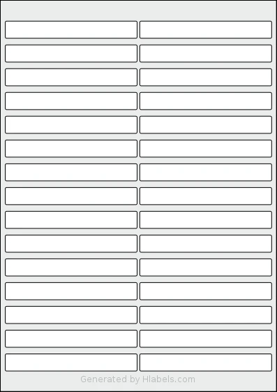 AALabels® AAR030 template with 30 rectangular 100 x 13 millimeter labels per sheet, on A4-size adhesive blank label sheets.