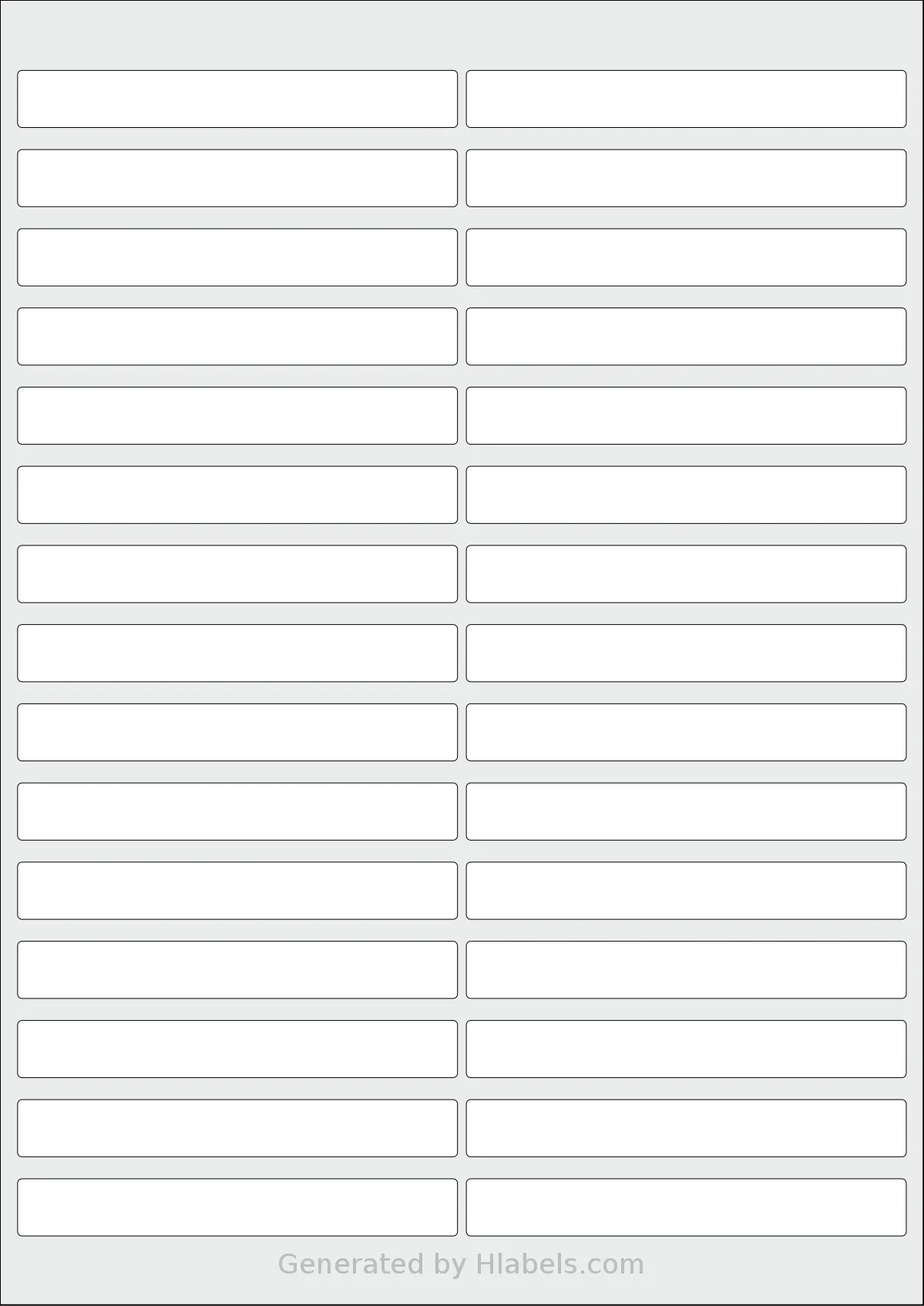 AALabels® AAR030 template with 30 rectangular 100 x 13 millimeter labels per sheet, on A4-size adhesive blank label sheets.