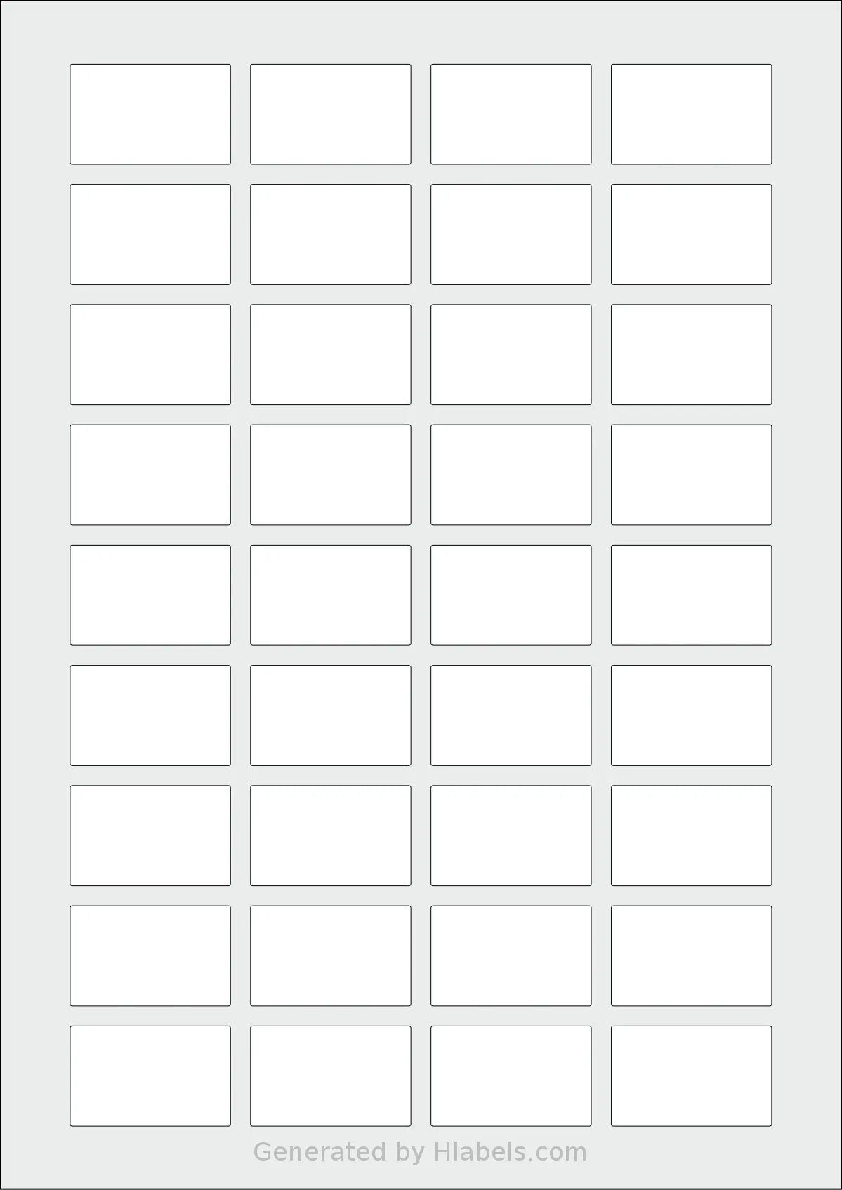 AALabels® AAR036 template with 36 rectangular 40 x 25 millimeter labels per sheet, on A4-size adhesive blank label sheets.
