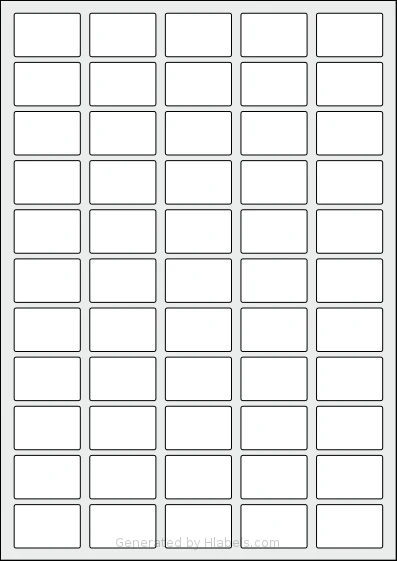 AALabels® AAR055 template with 55 rectangular 35 x 23 millimeter labels per sheet, on A4-size adhesive blank label sheets.
