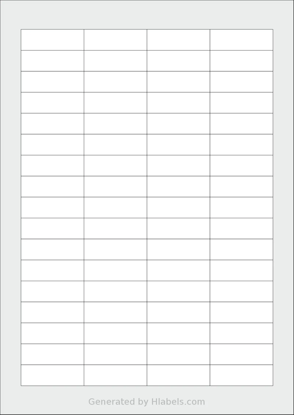 AALabels® AAR068 template with 68 rectangular 45 x 15 millimeter labels per sheet, on A4-size adhesive blank label sheets.