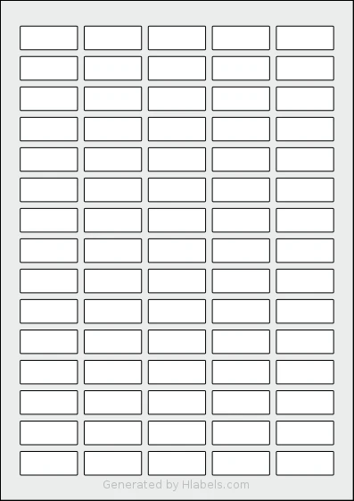 AALabels® AAR075 template with 75 rectangular 34 x 14 millimeter labels per sheet, on A4-size adhesive blank label sheets.