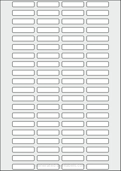 AALabels® AAR080 template with 80 rectangular 38 x 9 millimeter labels per sheet, on A4-size adhesive blank label sheets.