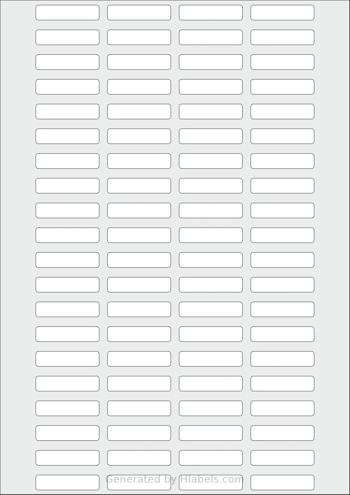 AALabels® AAR080 template with 80 rectangular 38 x 9 millimeter labels per sheet, on A4-size adhesive blank label sheets.