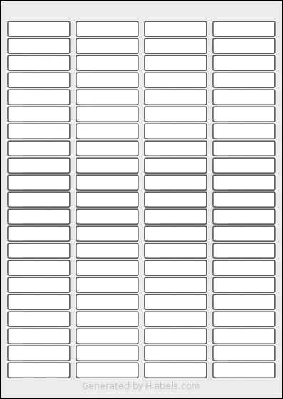 AALabels® AAR084 template with 84 rectangular 46 x 11.1 millimeter labels per sheet, on A4-size adhesive blank label sheets.