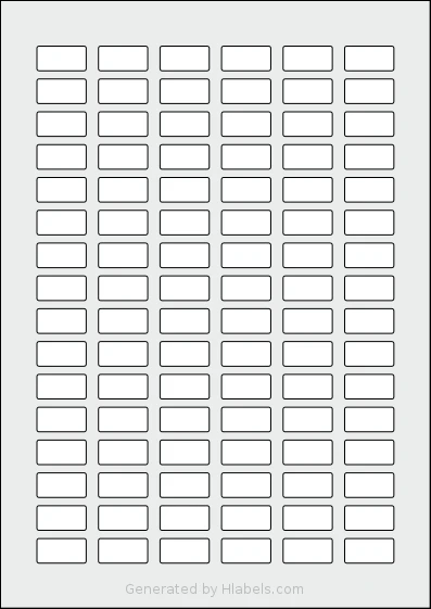 AALabels® AAR096 template with 96 rectangular 24 x 12 millimeter labels per sheet, on A4-size adhesive blank label sheets.