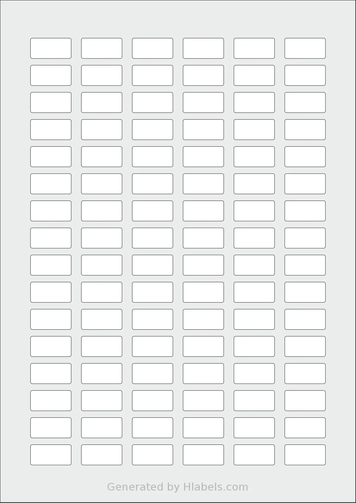 AALabels® AAR096 template with 96 rectangular 24 x 12 millimeter labels per sheet, on A4-size adhesive blank label sheets.