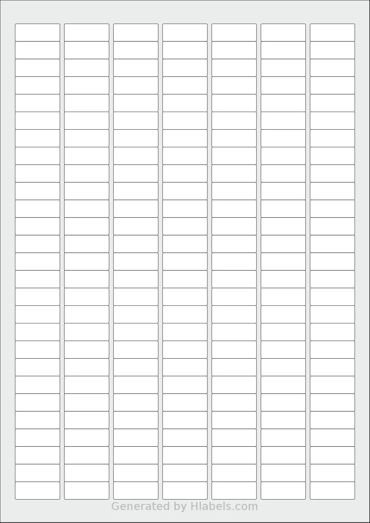 AALabels® AAR189 template with 189 rectangular 25.4 x 10 millimeter labels per sheet, on A4-size adhesive blank label sheets.
